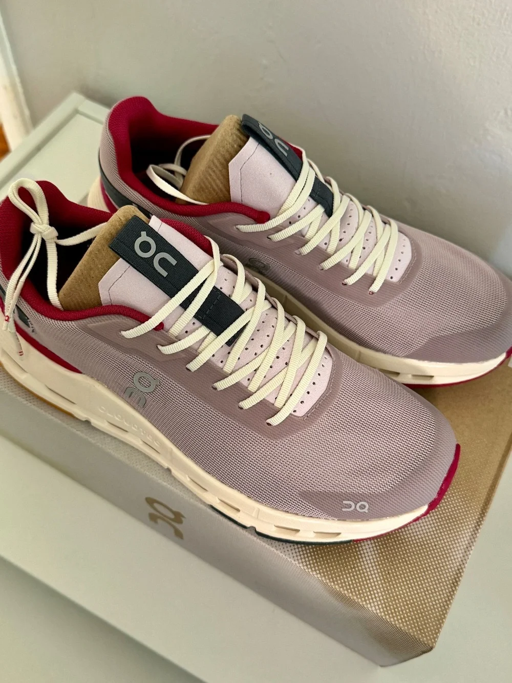 On Cloudnova Form 2 Women's Sneakers in Mauve with Pink Trim